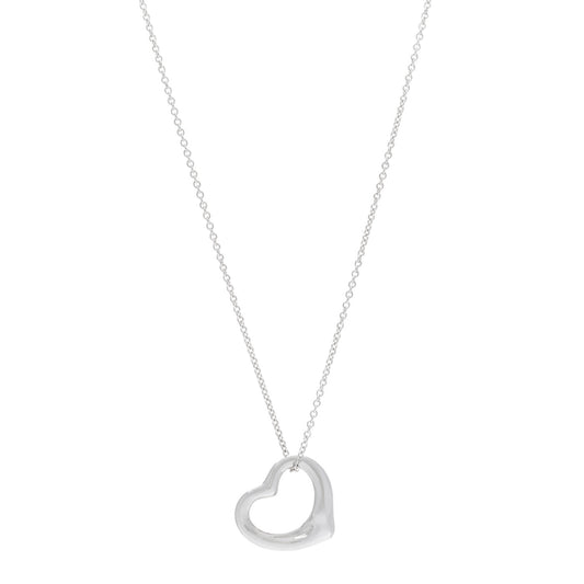 Sterling Silver 22mm Elsa Peretti Open Heart Pendant Necklace