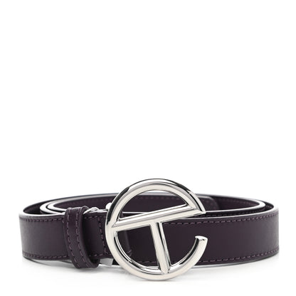 Telfar Vegan Leather Logo Belt M/L Eggplant 1 of 7