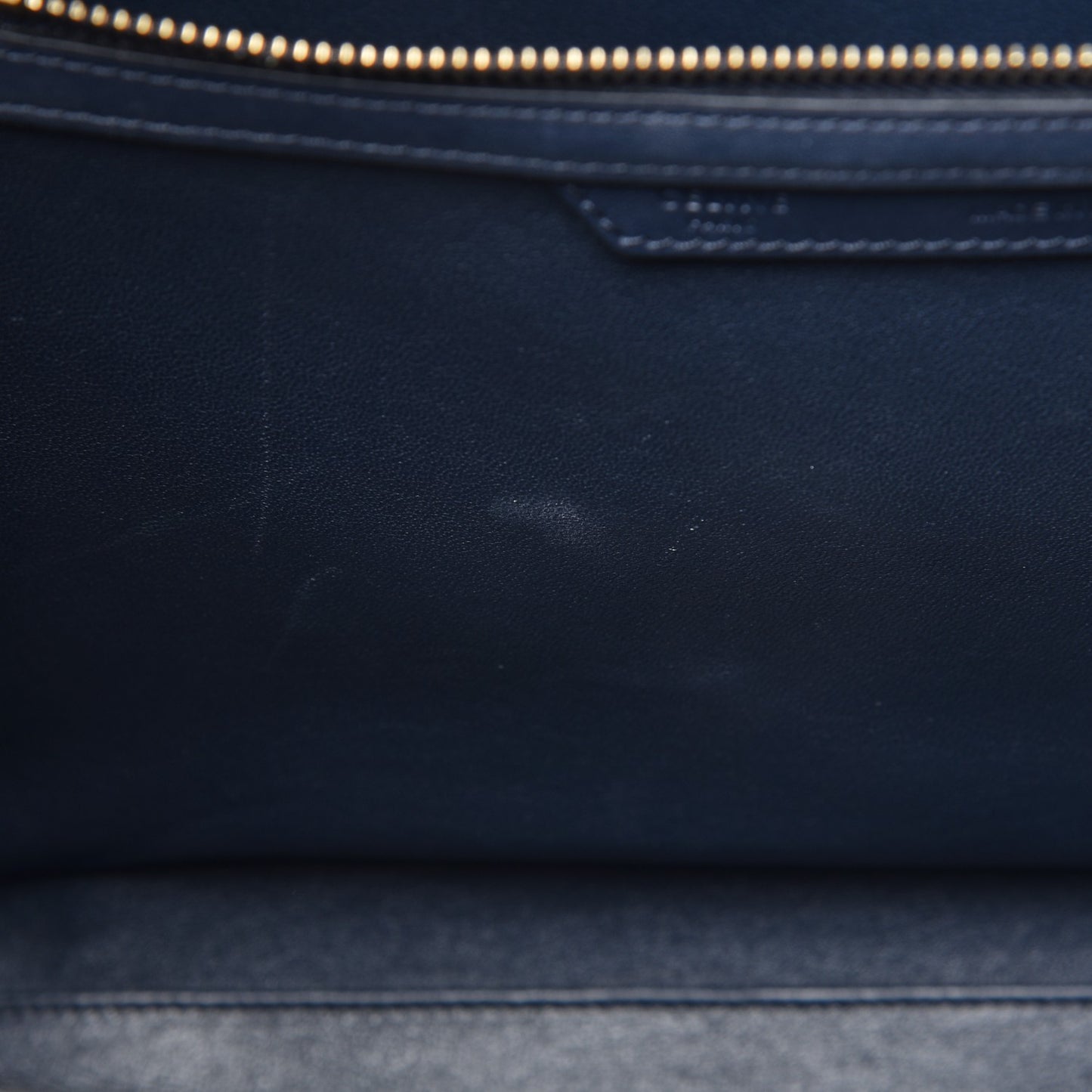 Smooth Calfskin Striped Cotton Canvas Mini Luggage Navy Blue