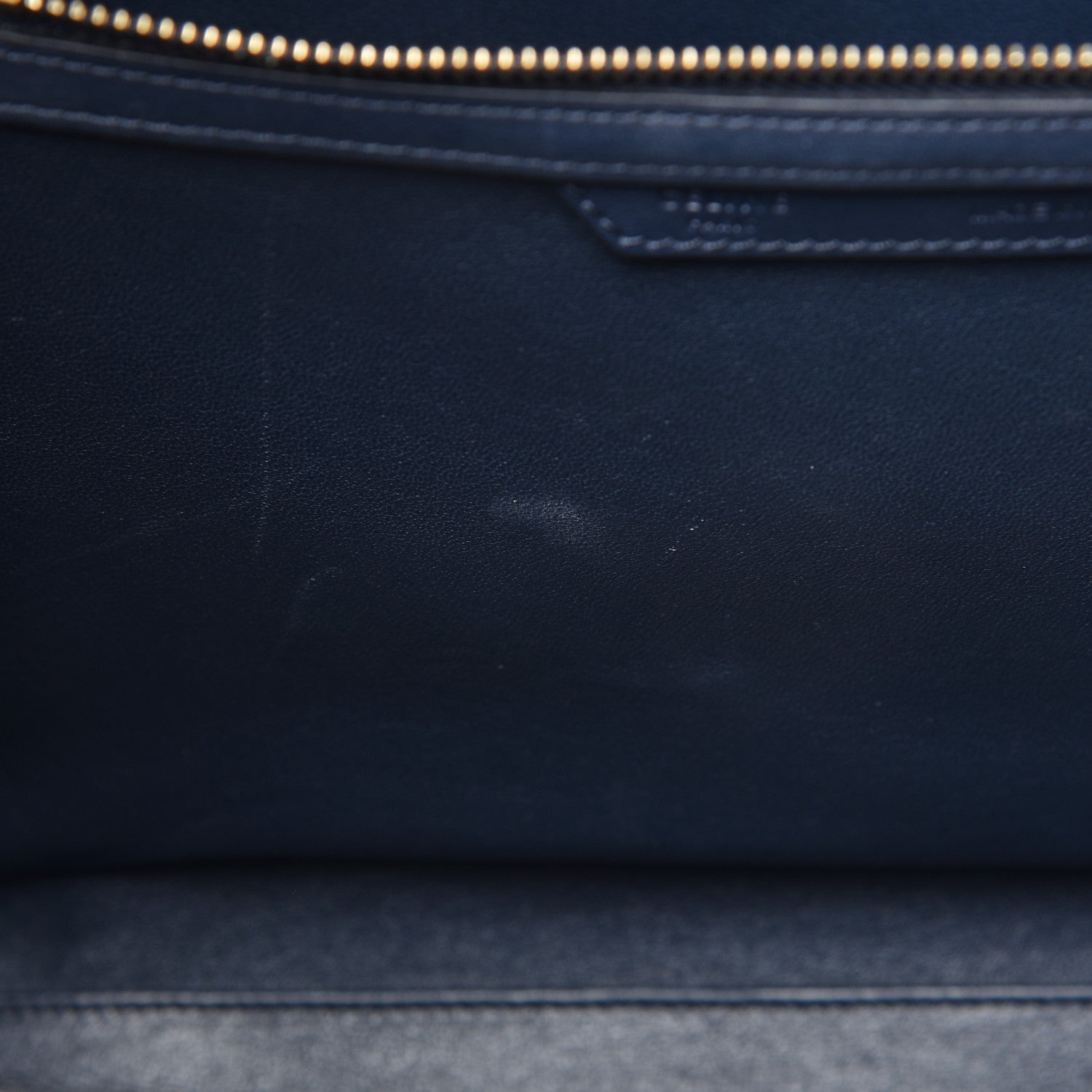 Celine Smooth Calfskin Striped Cotton Canvas Mini Luggage Navy Blue 8 of 15