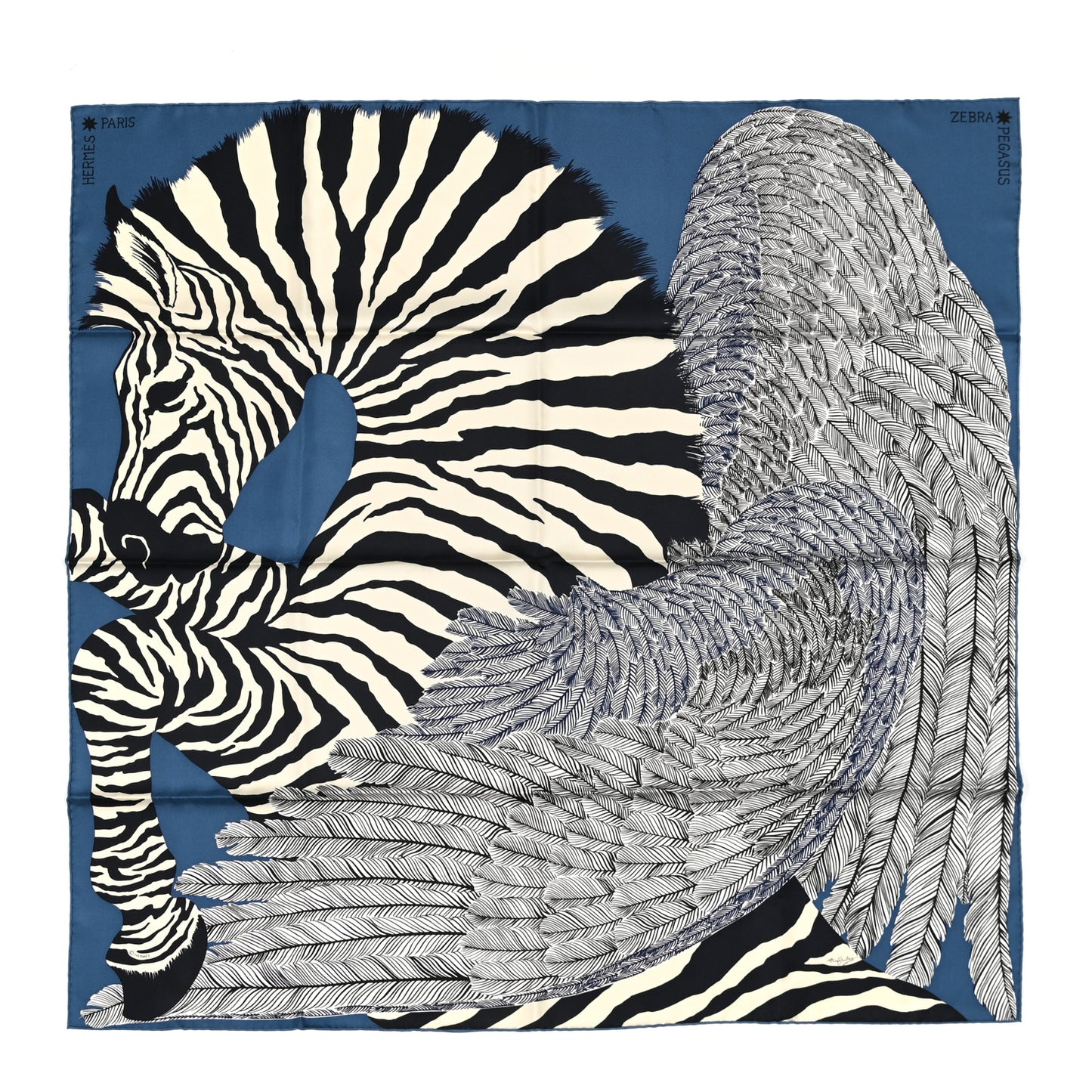 Silk Zebra Pegasus Scarf 90