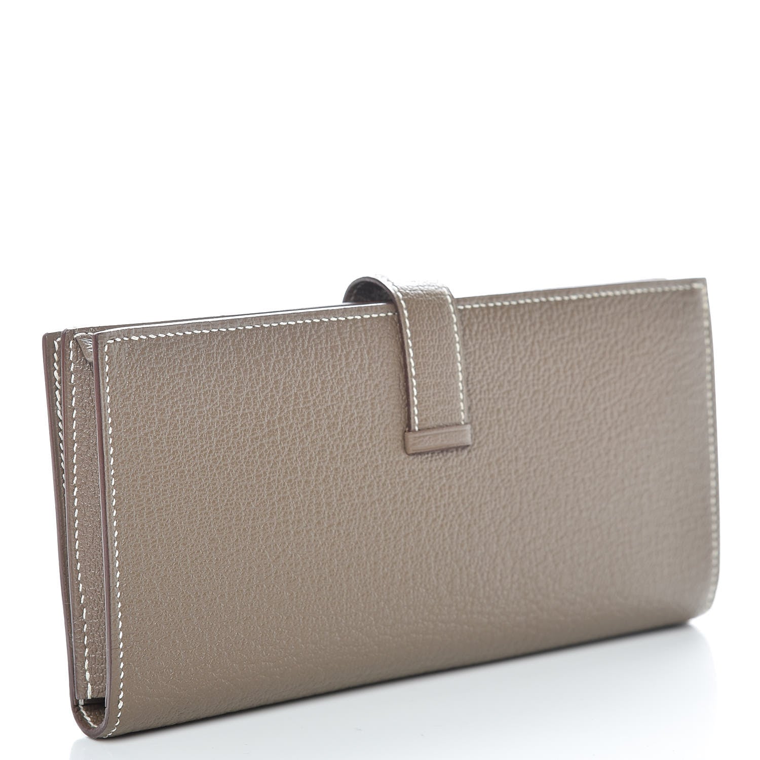 Hermes Chevre Mysore Bearn Gusset Wallet Etoupe 3 of 10