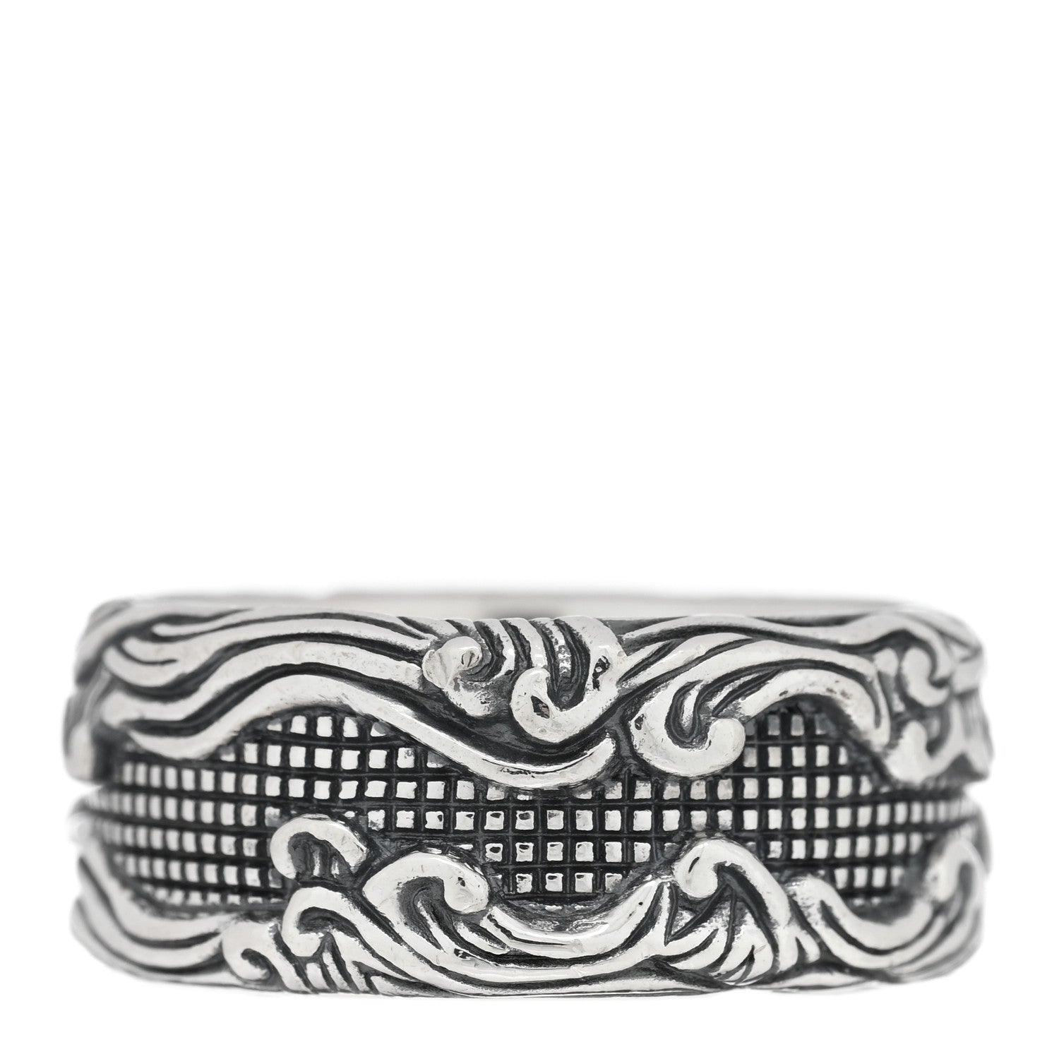 David Yurman Sterling Silver Waves Band Ring 60 9 1 of 4