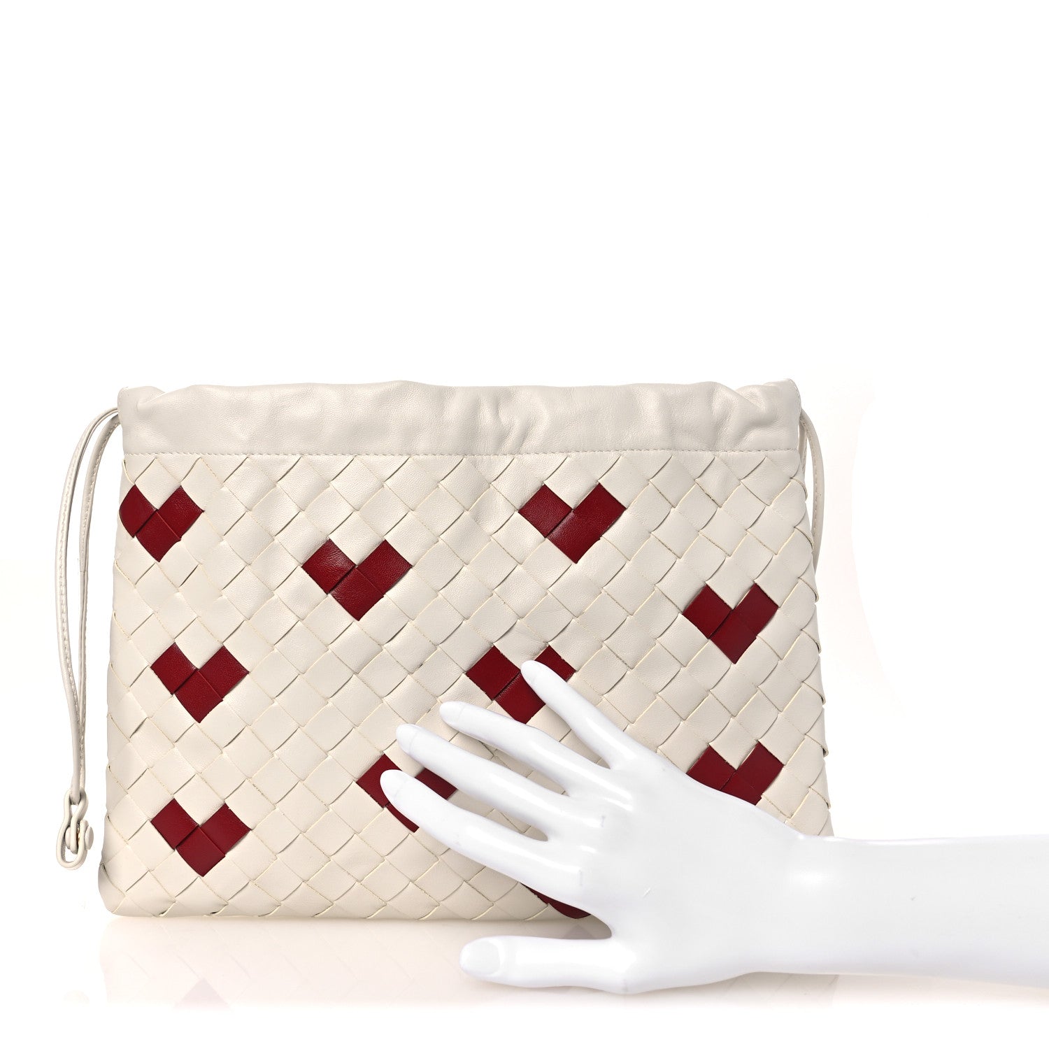 Bottega Veneta Nappa Intrecciato Heart Medium Dustbag White Dark Red 2 of 11