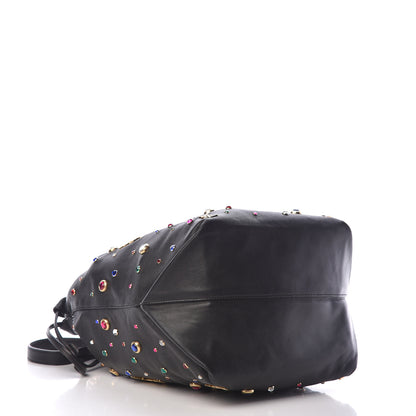 Saint Laurent Lambskin Charm Studded Teddy Drawstring Bag Black 4 of 10