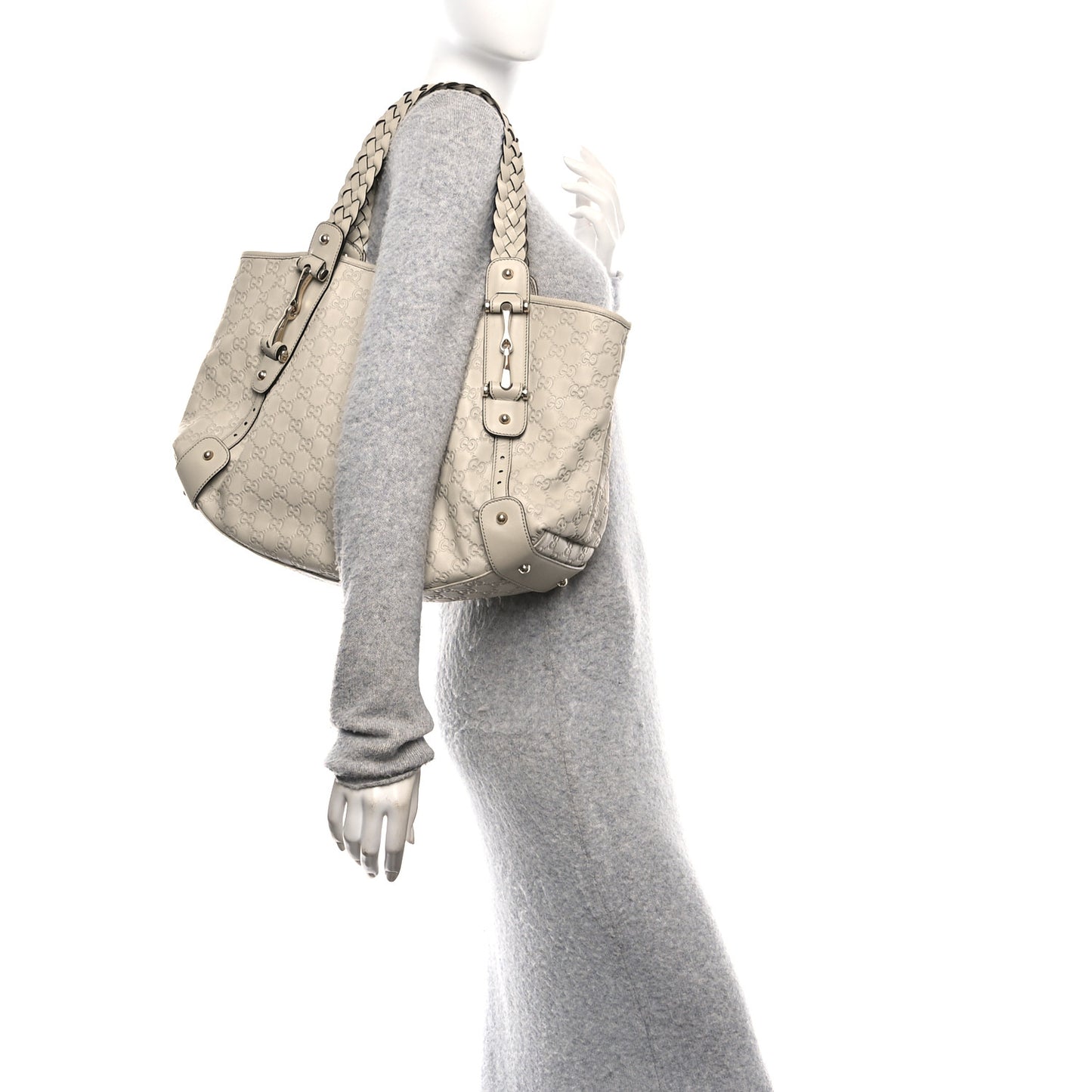 Guccissima Medium Pelham Shoulder Bag Off White