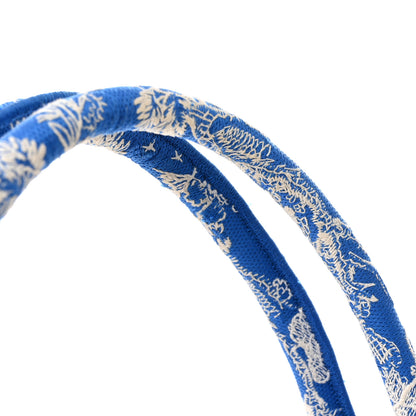 Christian Dior Canvas Embroidered Medium Dioriviera Toile De Jouy Book Tote Fluorescent Blue 11 of 15
