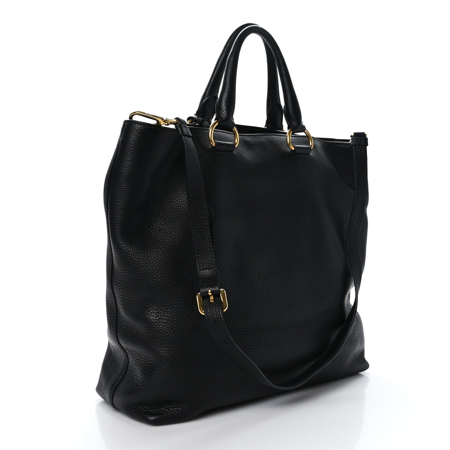 Vitello Daino Shopping Tote Black