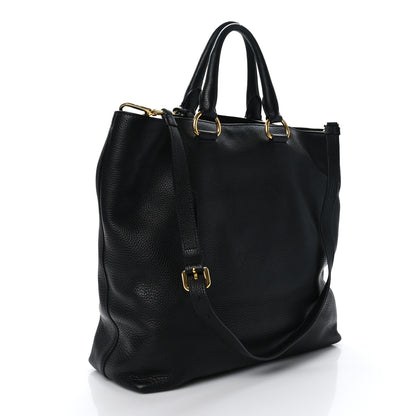 Prada Vitello Daino Shopping Tote Black 3 of 8