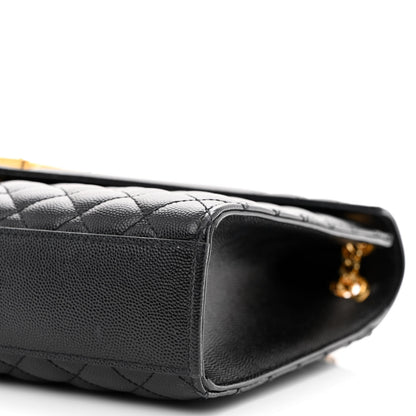 Saint Laurent Grain De Poudre Textured Mixed Matelasse Large Triquilt Monogram Satchel Black 9 of 9