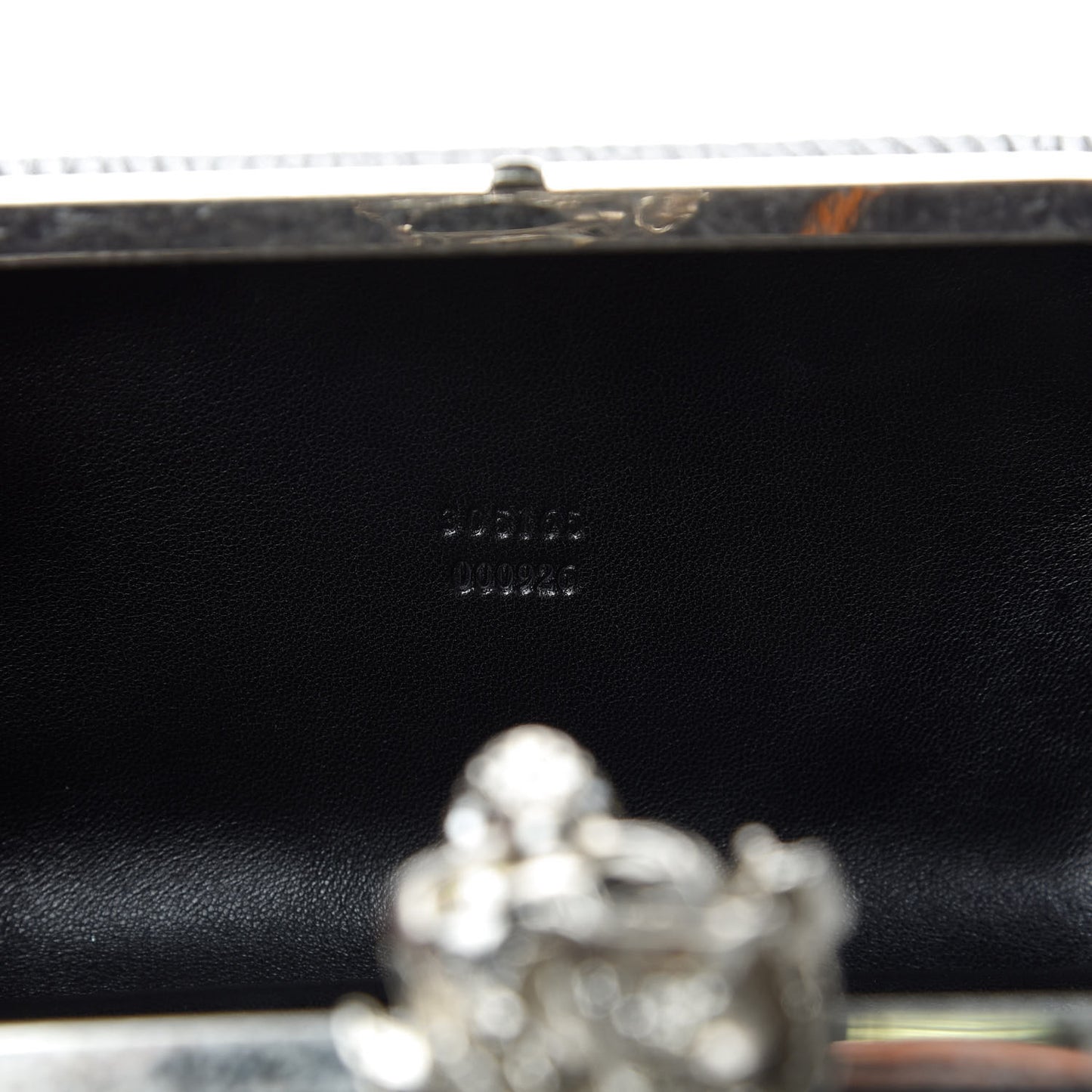 Textured Lambskin Skull Box Clutch Black