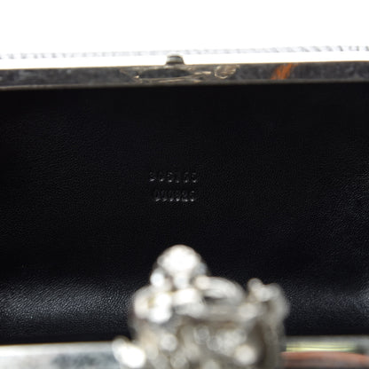Alexander McQueen Textured Lambskin Skull Box Clutch Black 10 of 10