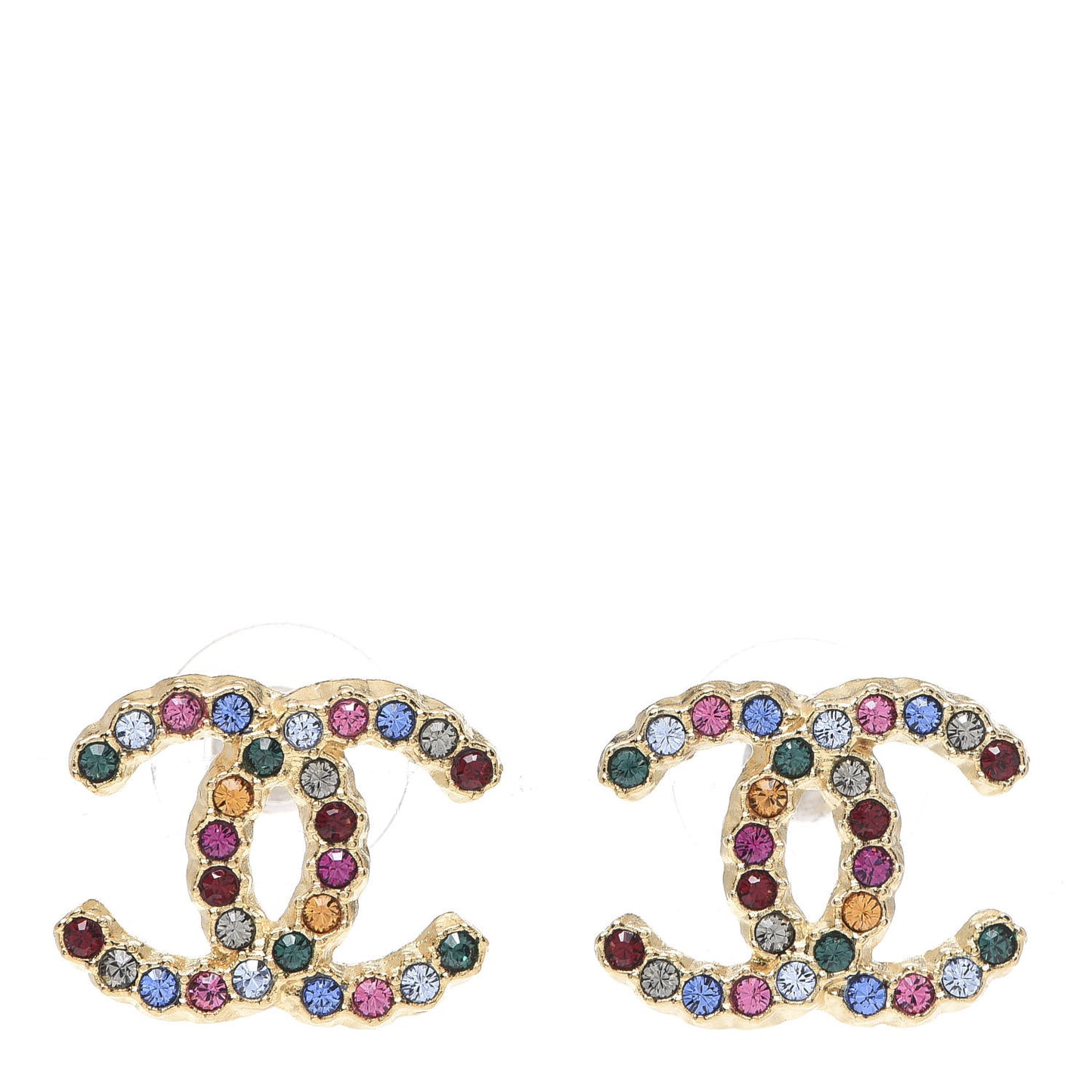Crystal Over The Rainbow CC Earrings Gold Multicolor