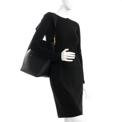 Celine Soft Grained Calfskin Sangle Bucket Bag Black 3 of 7