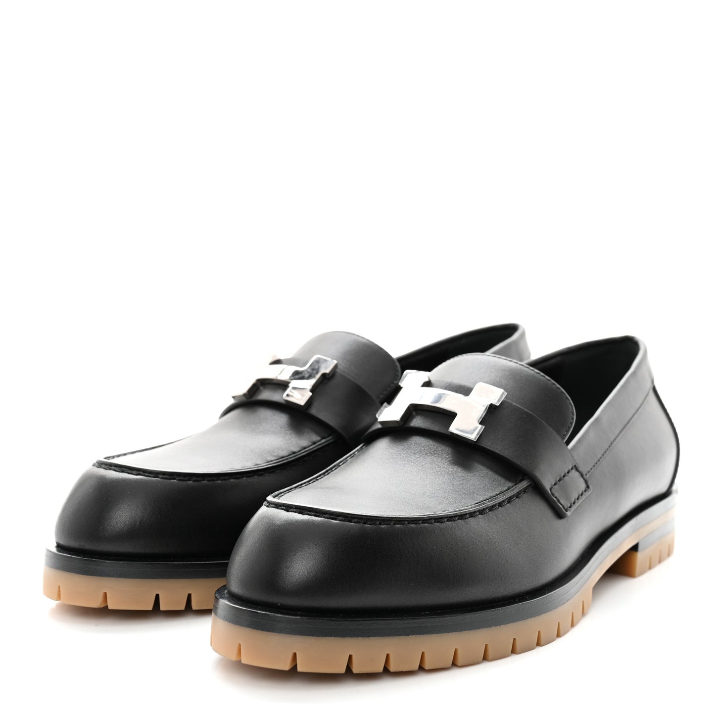 Calfskin Womens Faubourg Loafers 37 Black