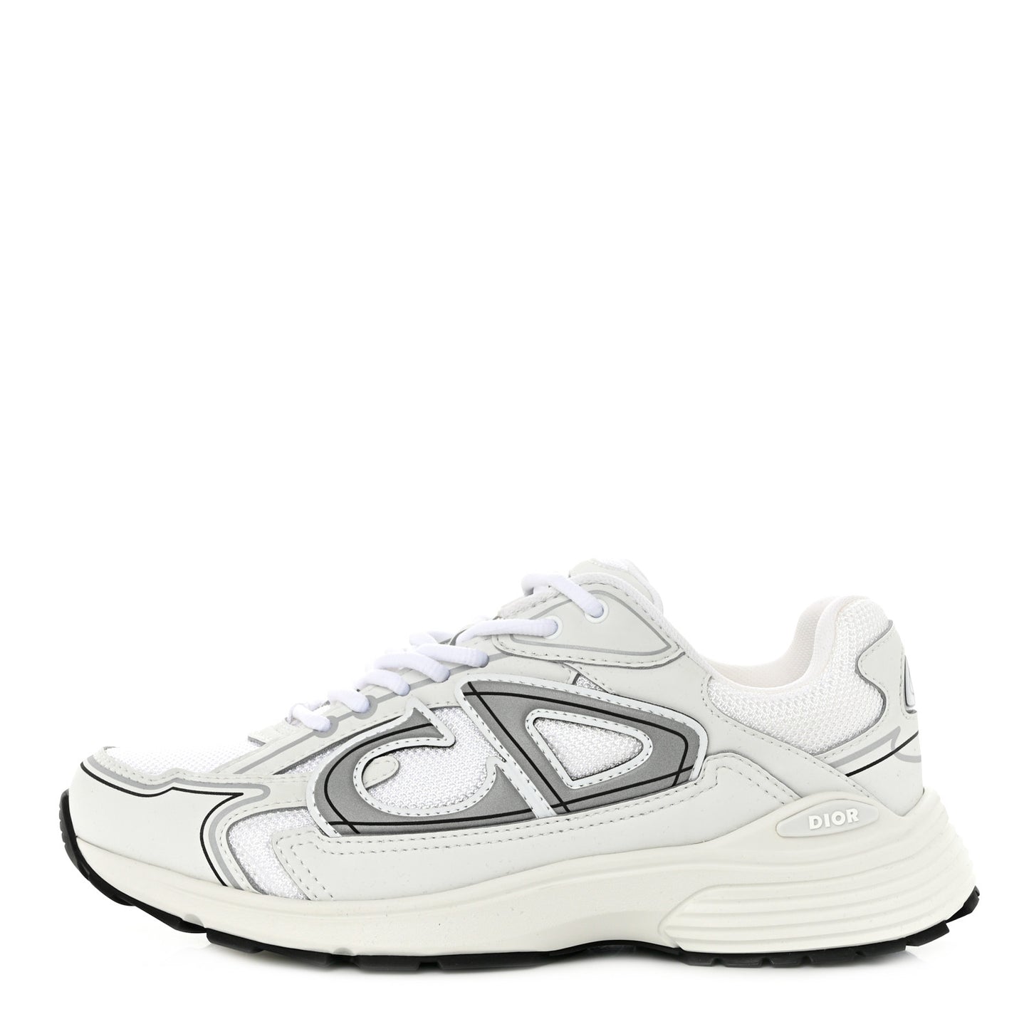 Technical Mesh Calfskin B30 Sneakers 39 White Grey
