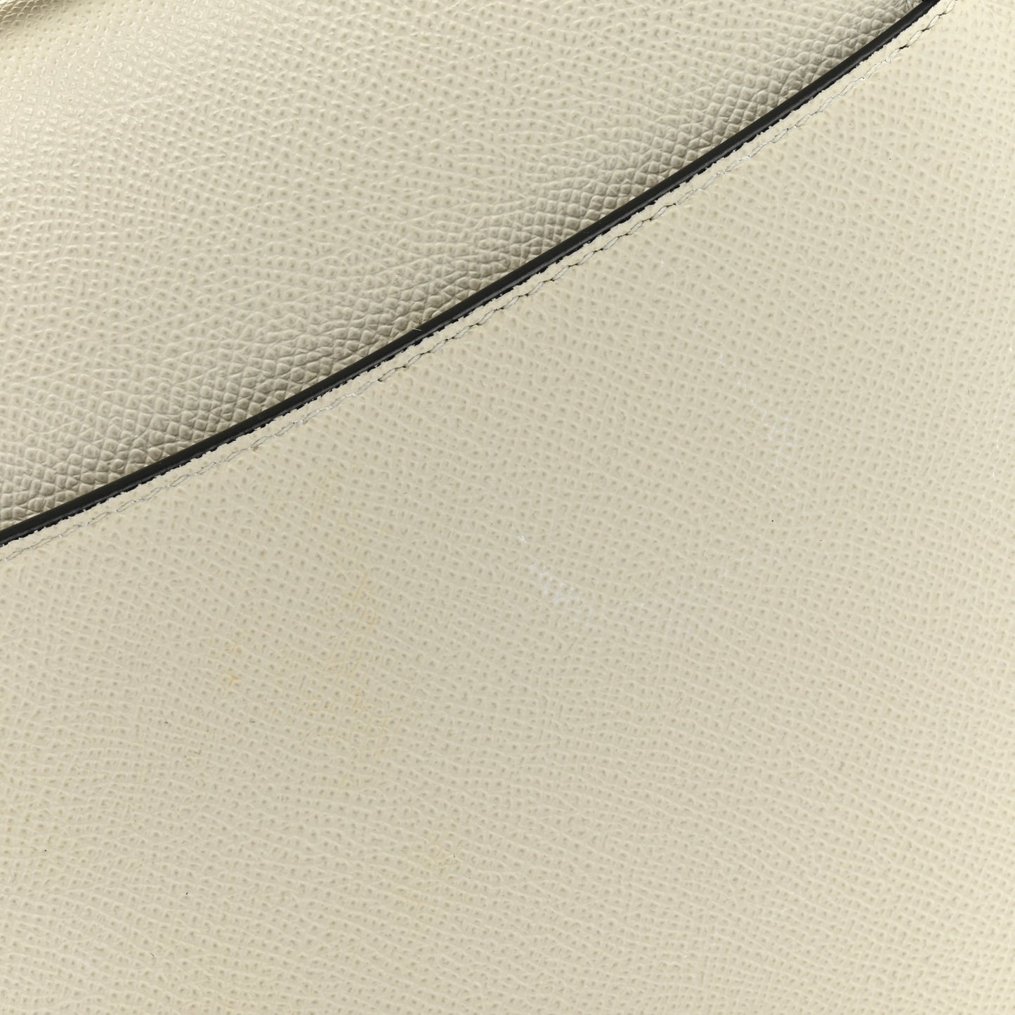 Grained Calfskin Saddle Bag White