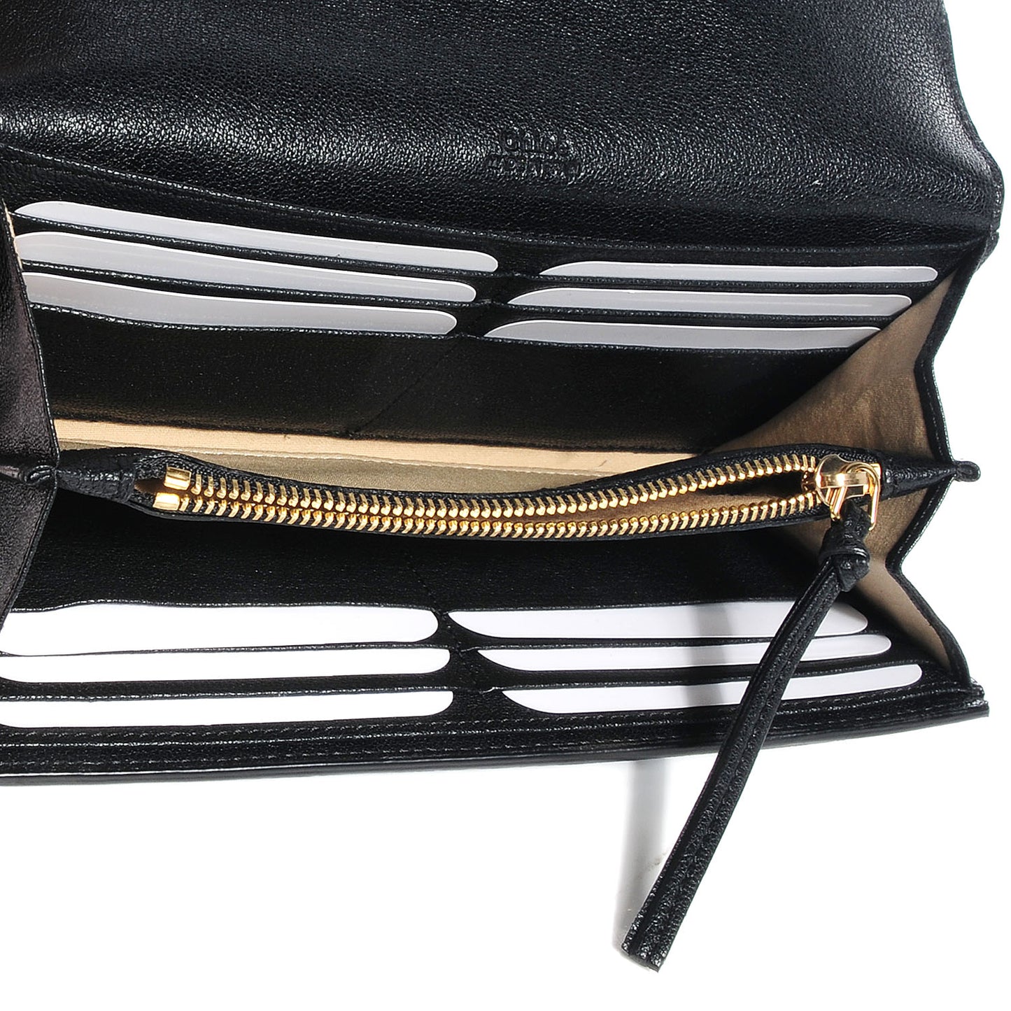 Leather Ghost Long Zipped Wallet Navy