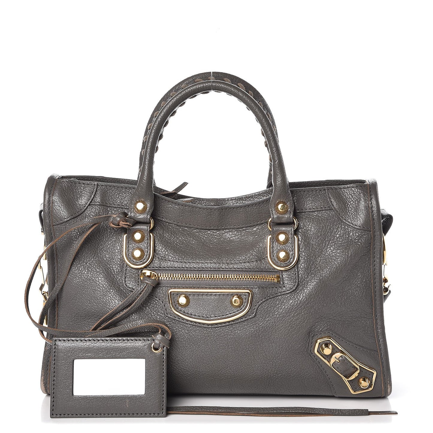 Chevre Gold Metallic Edge Hardware S City Gris Acier