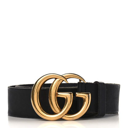 Gucci Faded Calfskin Double G 40mm Belt 80 32 Black 1 of 7