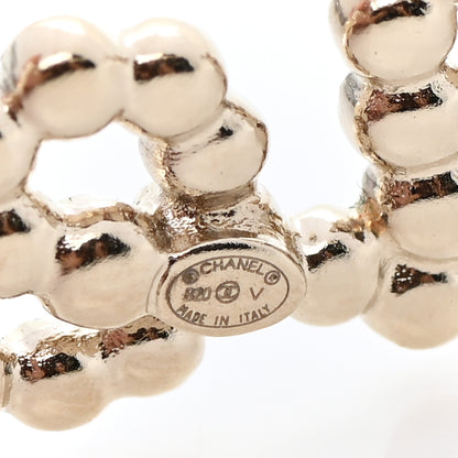 Chanel Metal Glass Swirling Pearls Brooch Pin Gold 4 of 5