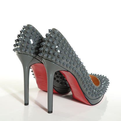 Christian Louboutin Patent Pigalle Plato Spikes 120 Pumps 37 Acier 4 of 7