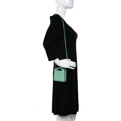 Gucci Dollar Calfskin Enamel Monochrome GG Marmont Top Handle Card Case Wallet Pepperlight Mint 2 of 9