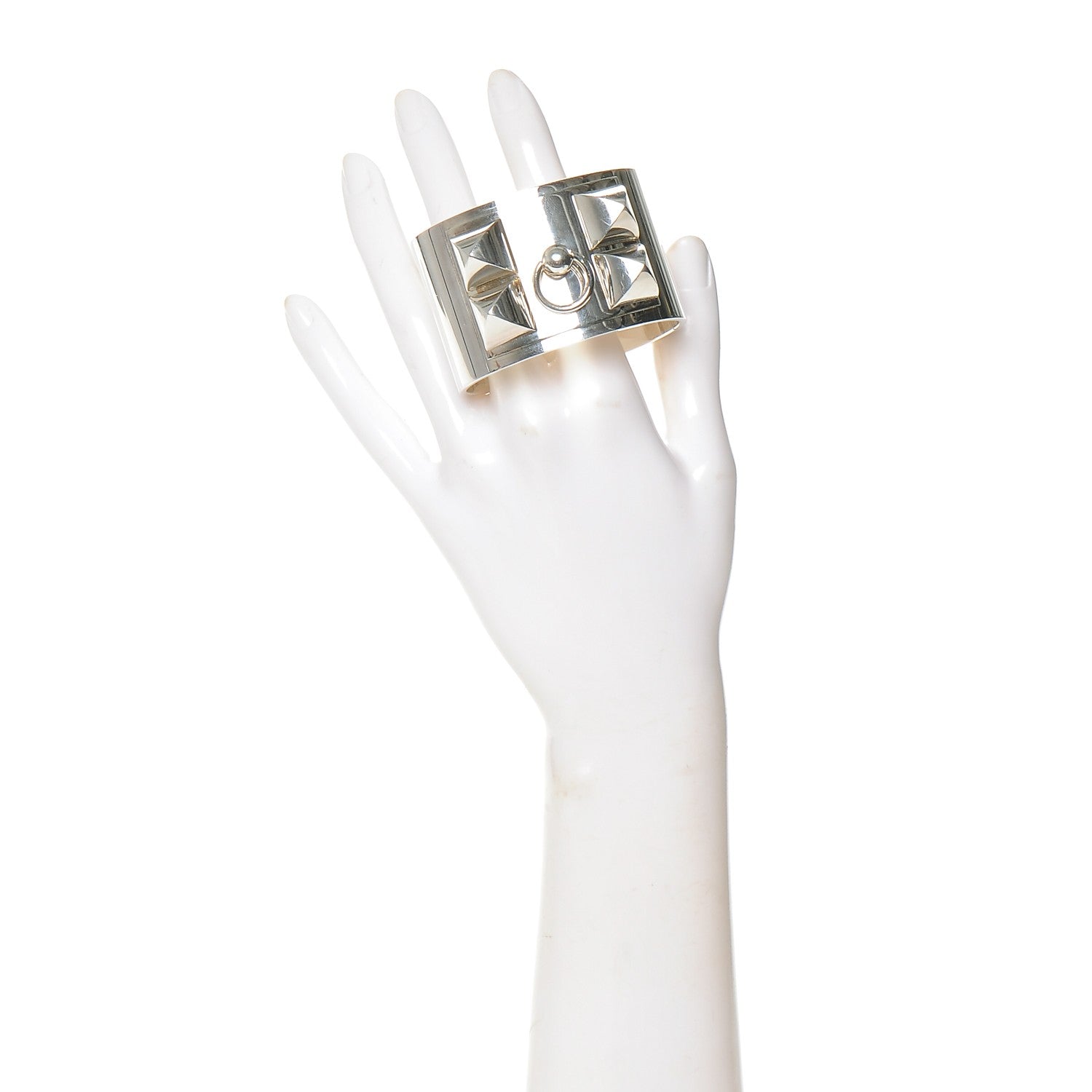 Hermes Sterling Silver Collier De Chien Bracelet LG 2 of 9