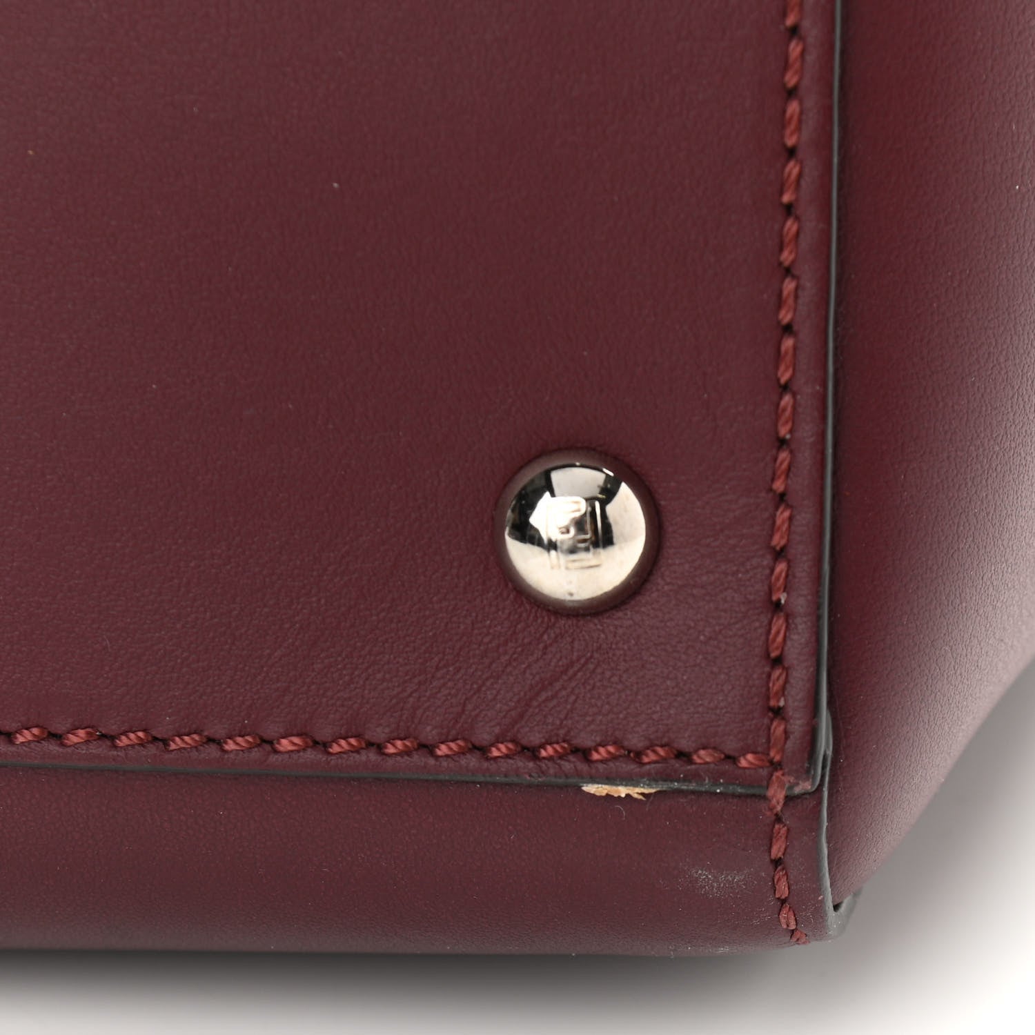 Fendi Vitello Baltico Dolce Shiny Nappa Lace Up DotCom Satchel Bordeaux 18 of 19