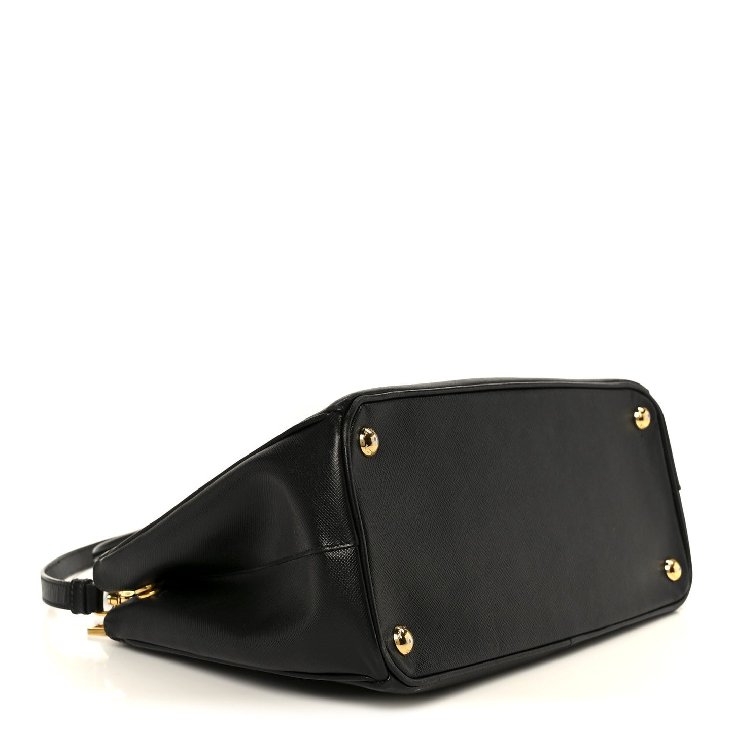 Saffiano Lux Small Galleria Double Zip Tote Black