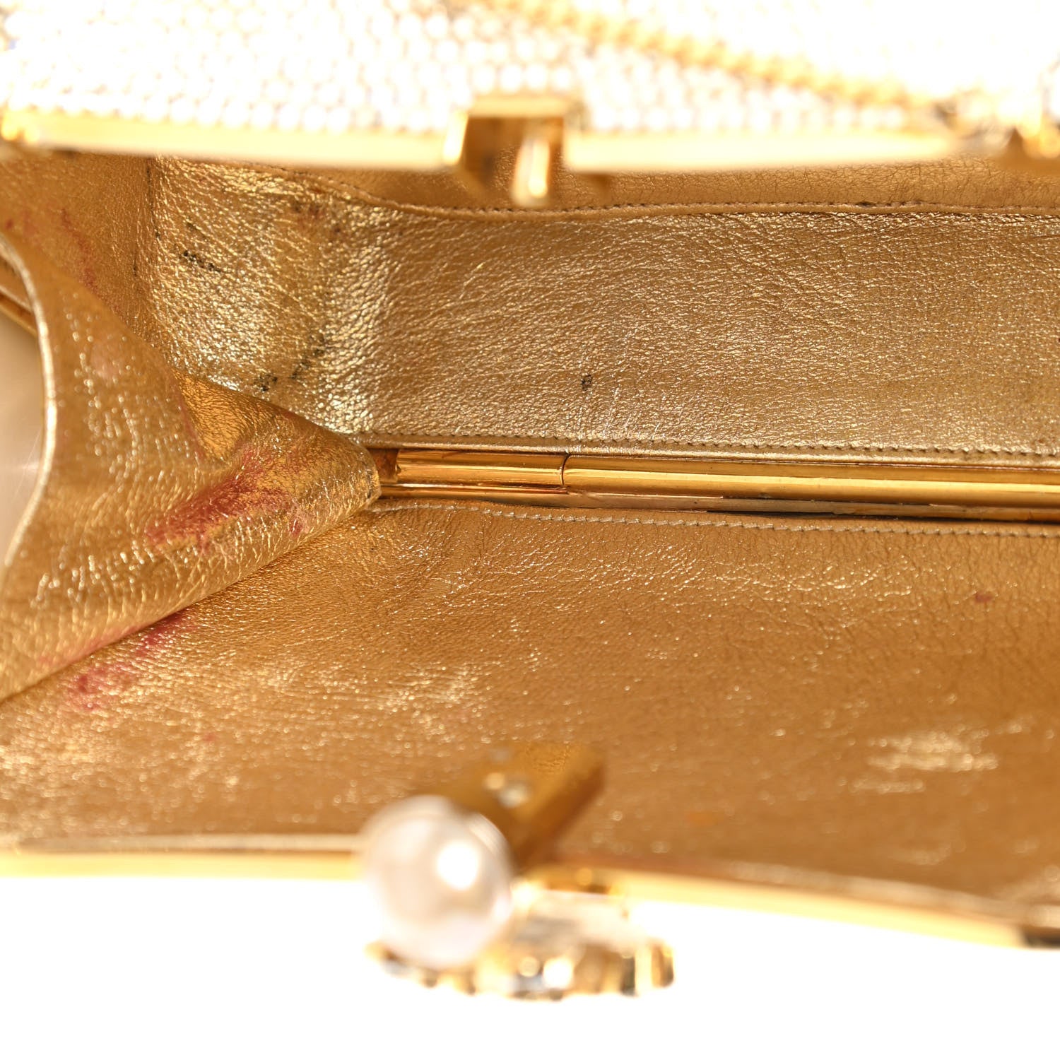 Judith Leiber Crystal Minaudiere Clutch Gold Silver 8 of 11