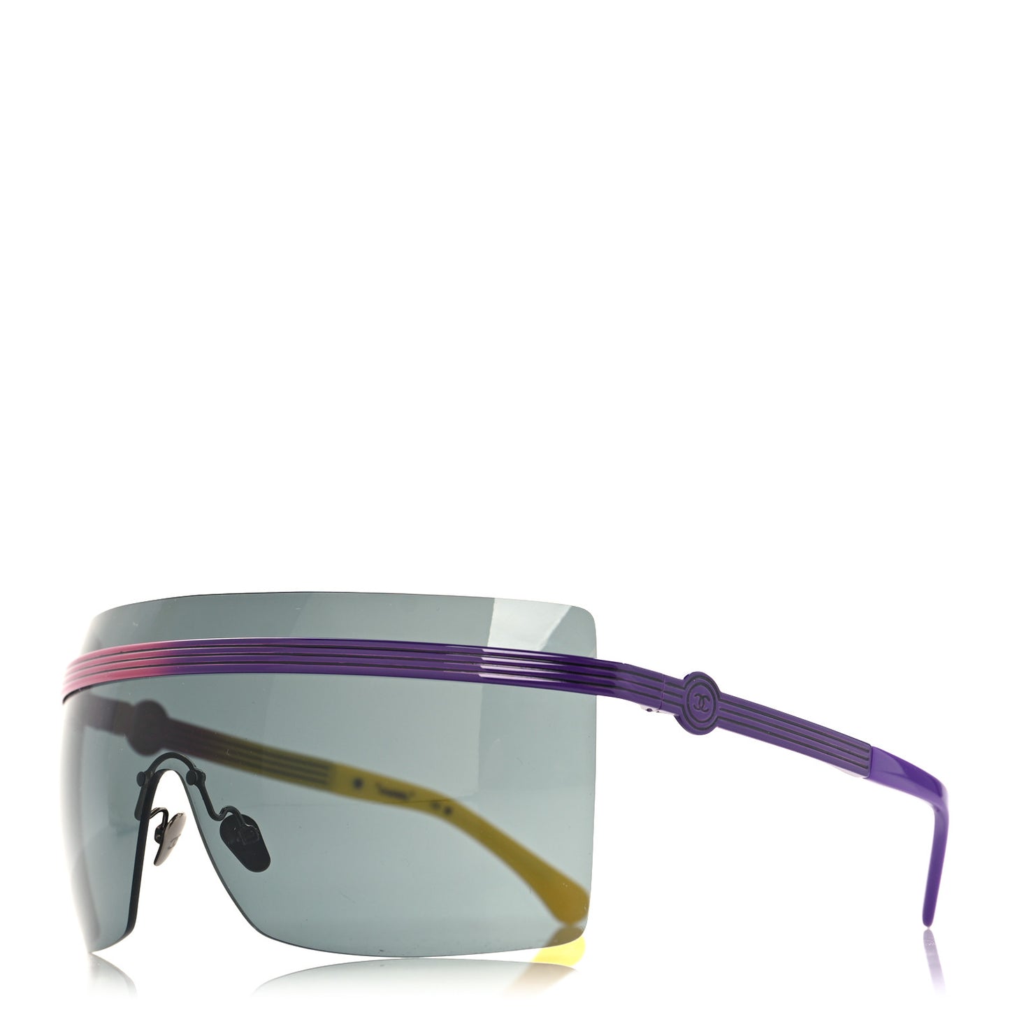 Metal Graphic Lines Shield Sunglasses 71586 Purple Pink