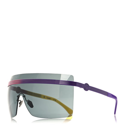 Chanel Metal Graphic Lines Shield Sunglasses 71586 Purple Pink 1 of 6