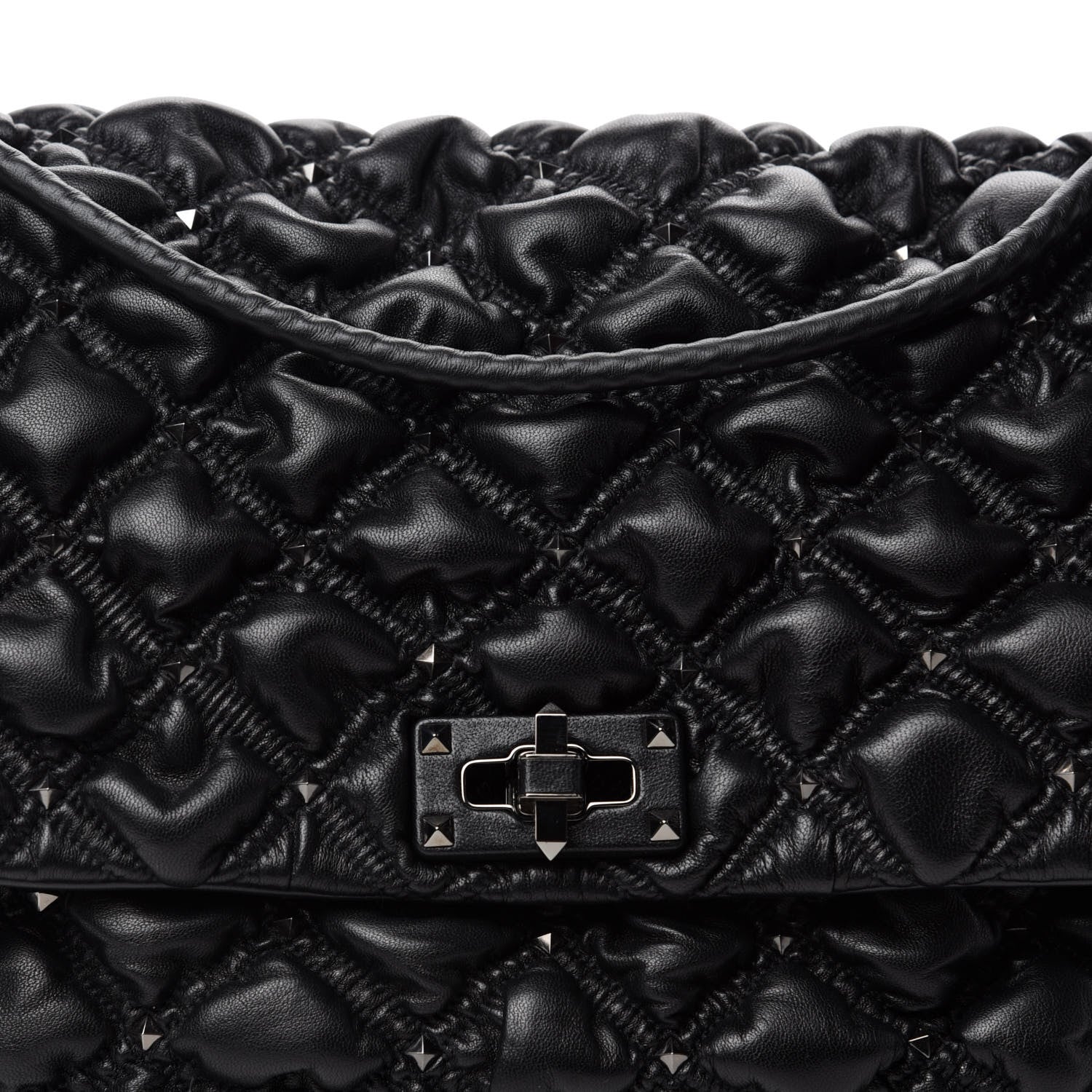 Valentino Garavani Nappa Large Spikeme Shoulder Bag Black 10 of 10