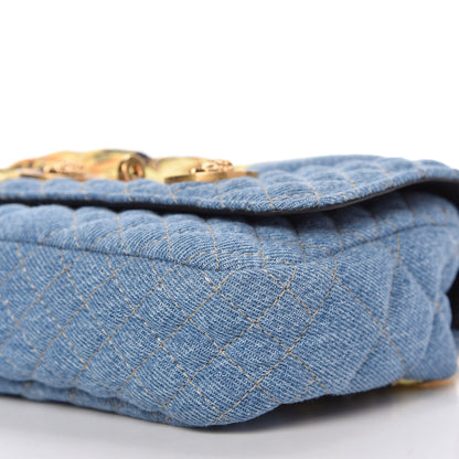 Versace Denim Barocco Printed Icon Small Crossbody Bag Blue 7 of 9