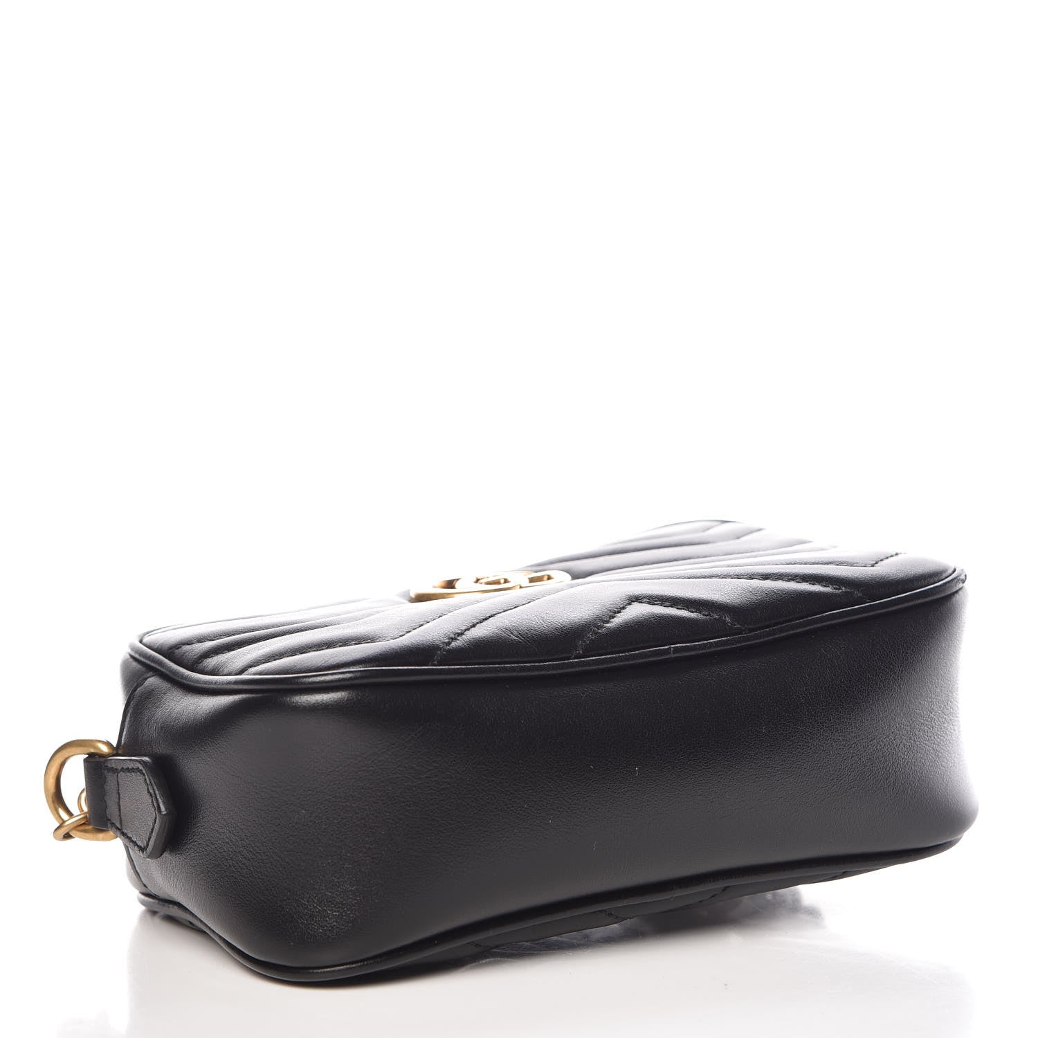 Gucci Calfskin Matelasse Mini GG Marmont Chain Shoulder Bag Black 4 of 10