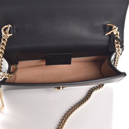 Gucci Calfskin Super Mini Sylvie Chain Shoulder Bag Black 5 of 6