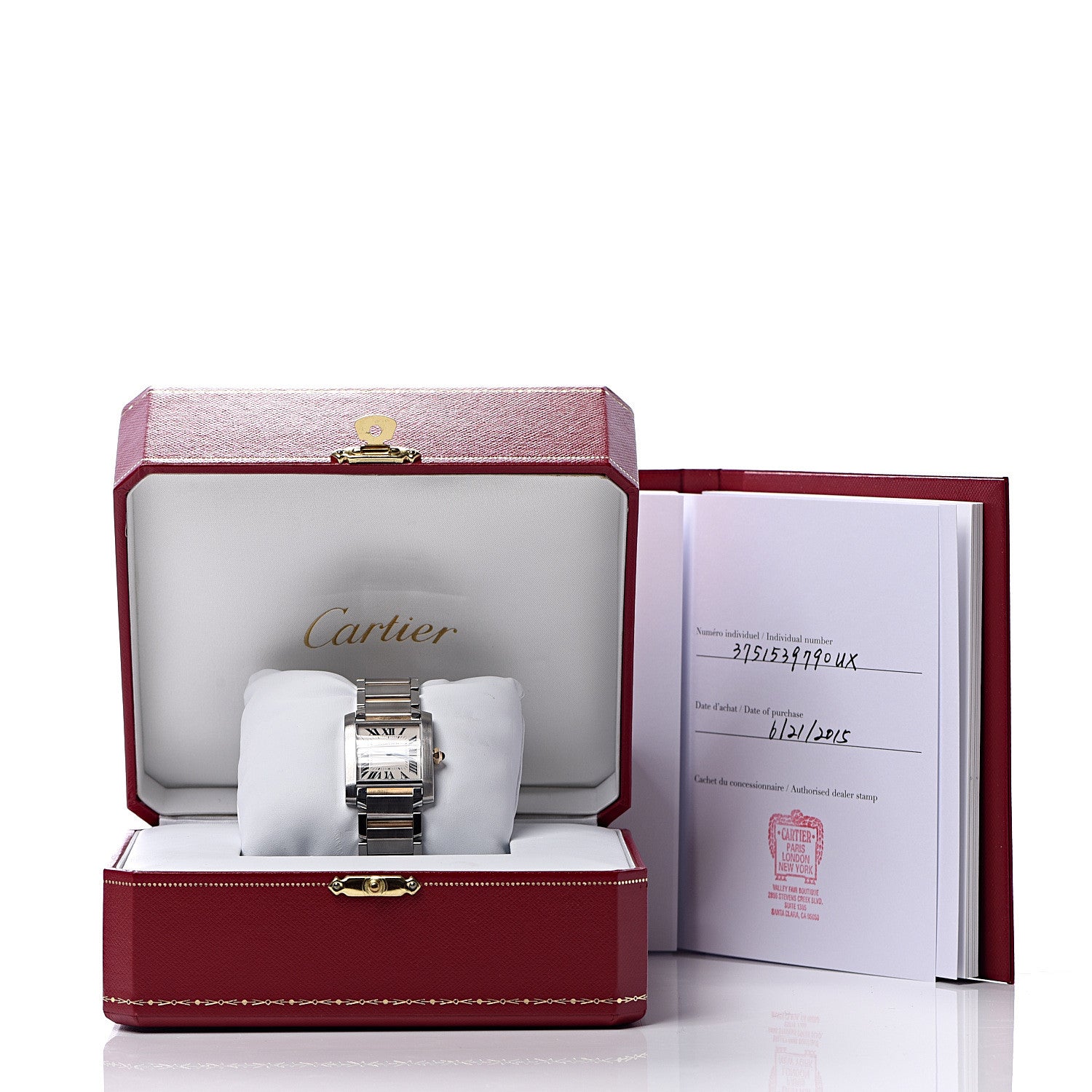 Cartier Stainless Steel 18K Yellow Gold 25mm Tank Francaise Quartz Watch 8 of 8
