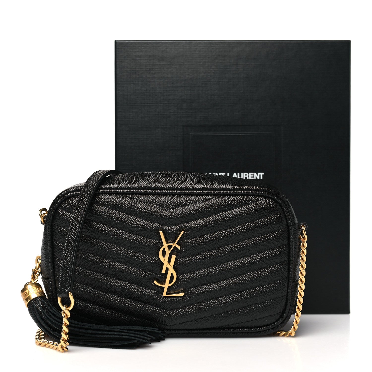 Saint Laurent Grain De Poudre Matelasse Monogram Mini Lou Camera Bag Black 11 of 11