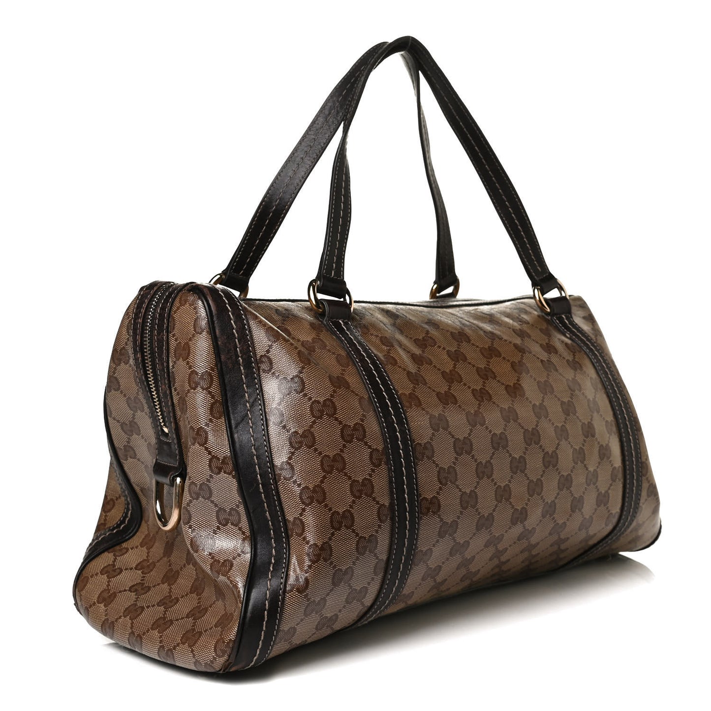 Crystal Monogram Large Duchessa Boston Dark Brown