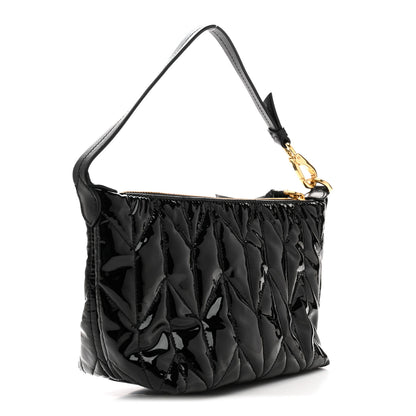 Miu Miu Vernice Trapunto Quilted Mini Spirit Ciré Bag Black 3 of 13