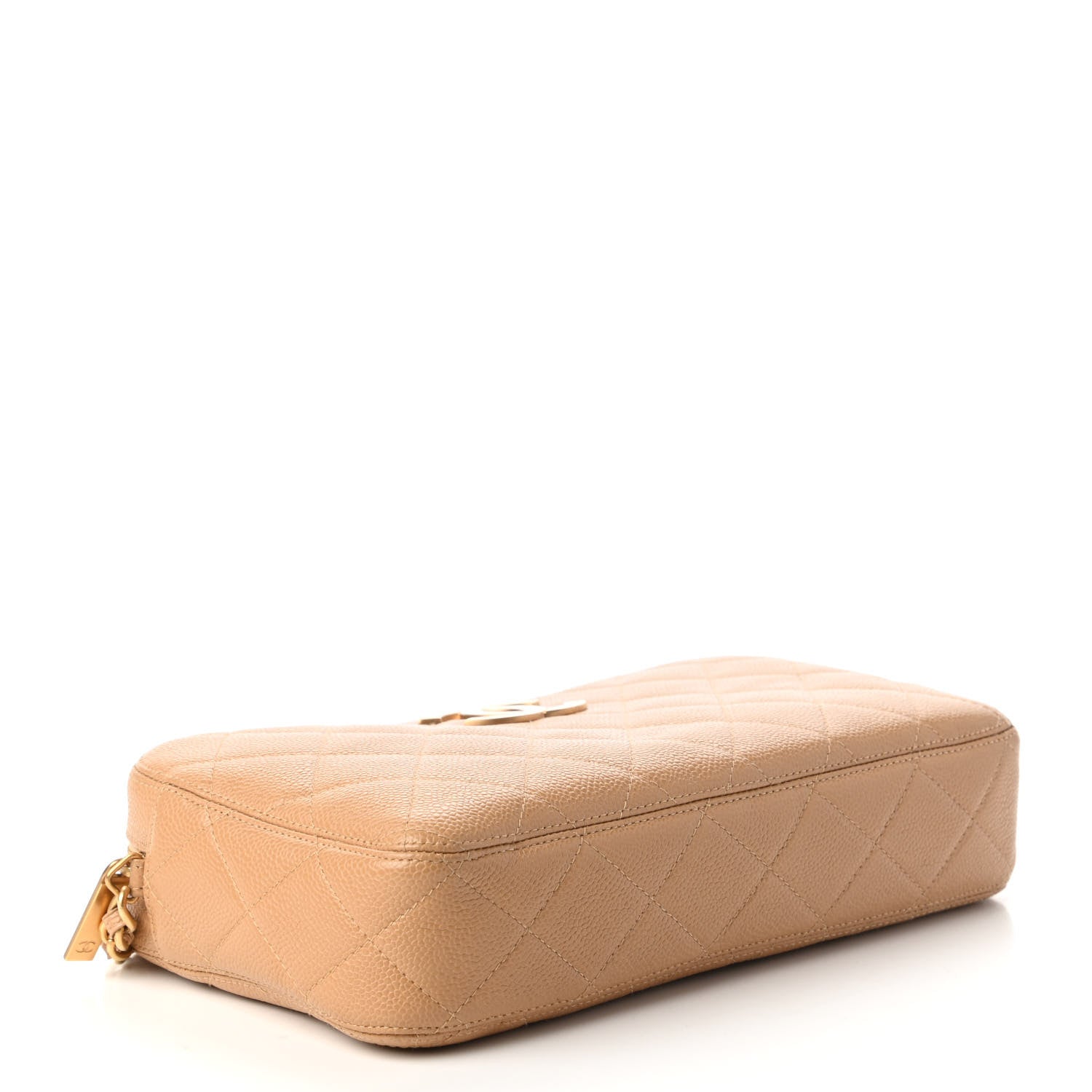 Chanel Caviar Quilted CC Camera Shoulder Bag Beige 4 of 10