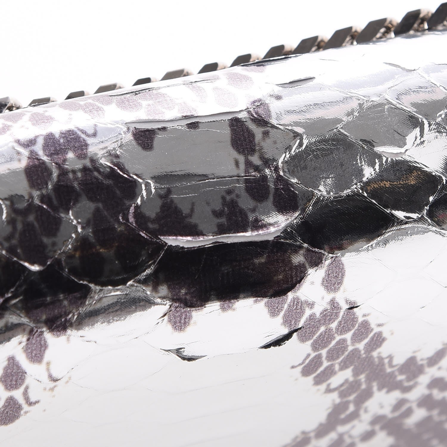 Givenchy Metallic Python Pandora Chain Wallet Silver 7 of 9