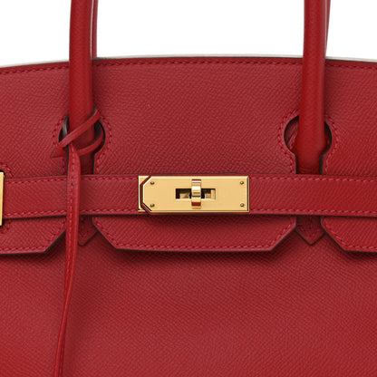 Hermes Epsom Birkin 30 Rouge Casaque 8 of 11