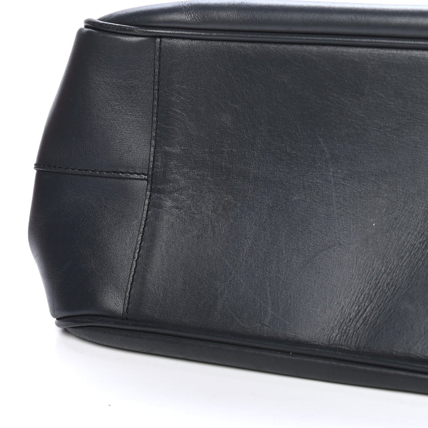 Calfskin Top Handle Frame Bag Black
