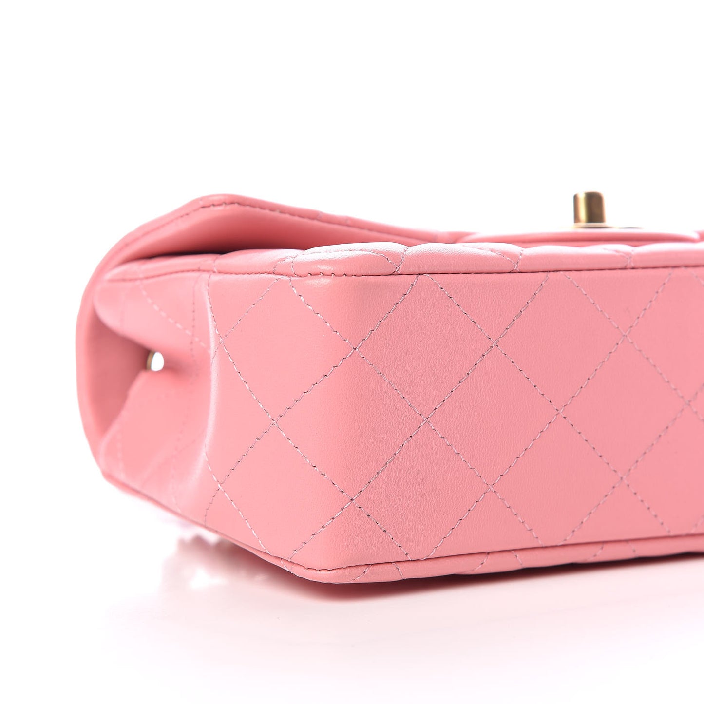 Lambskin Quilted Mini Rectangular Flap Pink