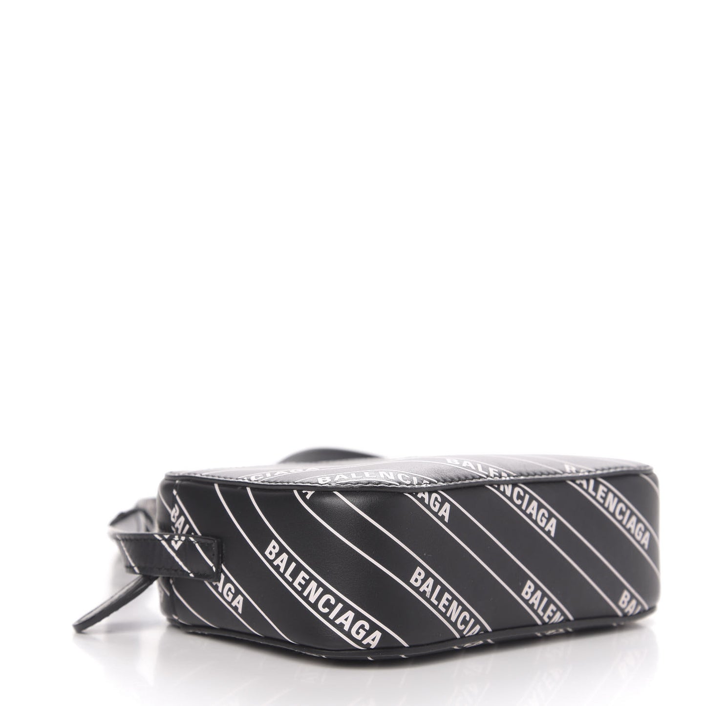 Calfskin Diagonal Allover Logo Print XS Ville Camera Bag Black White