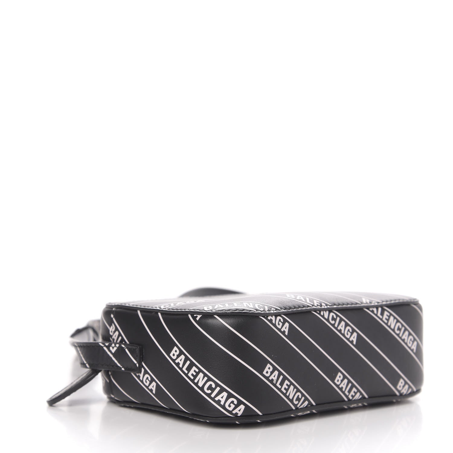 Balenciaga Calfskin Diagonal Allover Logo Print XS Ville Camera Bag Black White 4 of 10