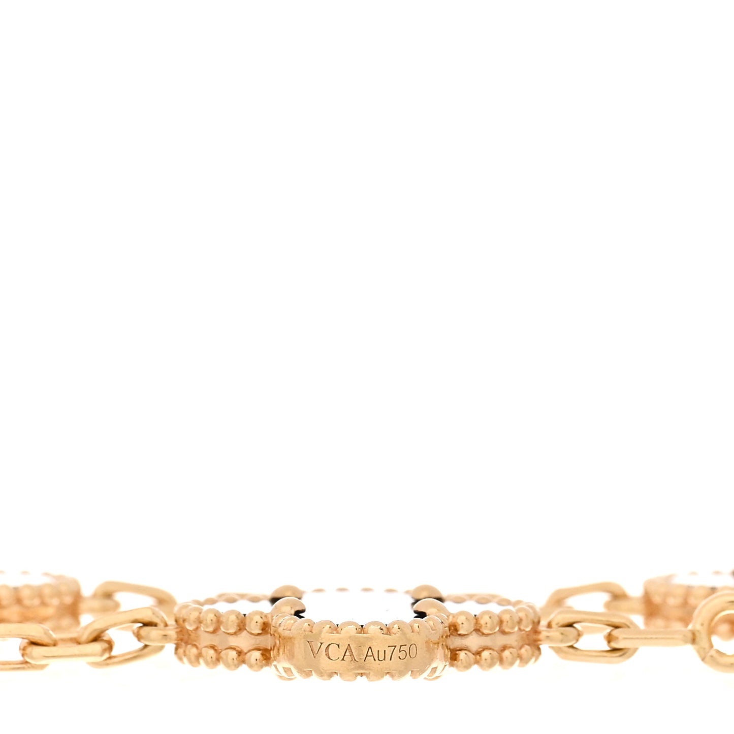 18K Yellow Gold Black Onyx 5 Motifs Vintage Alhambra Bracelet