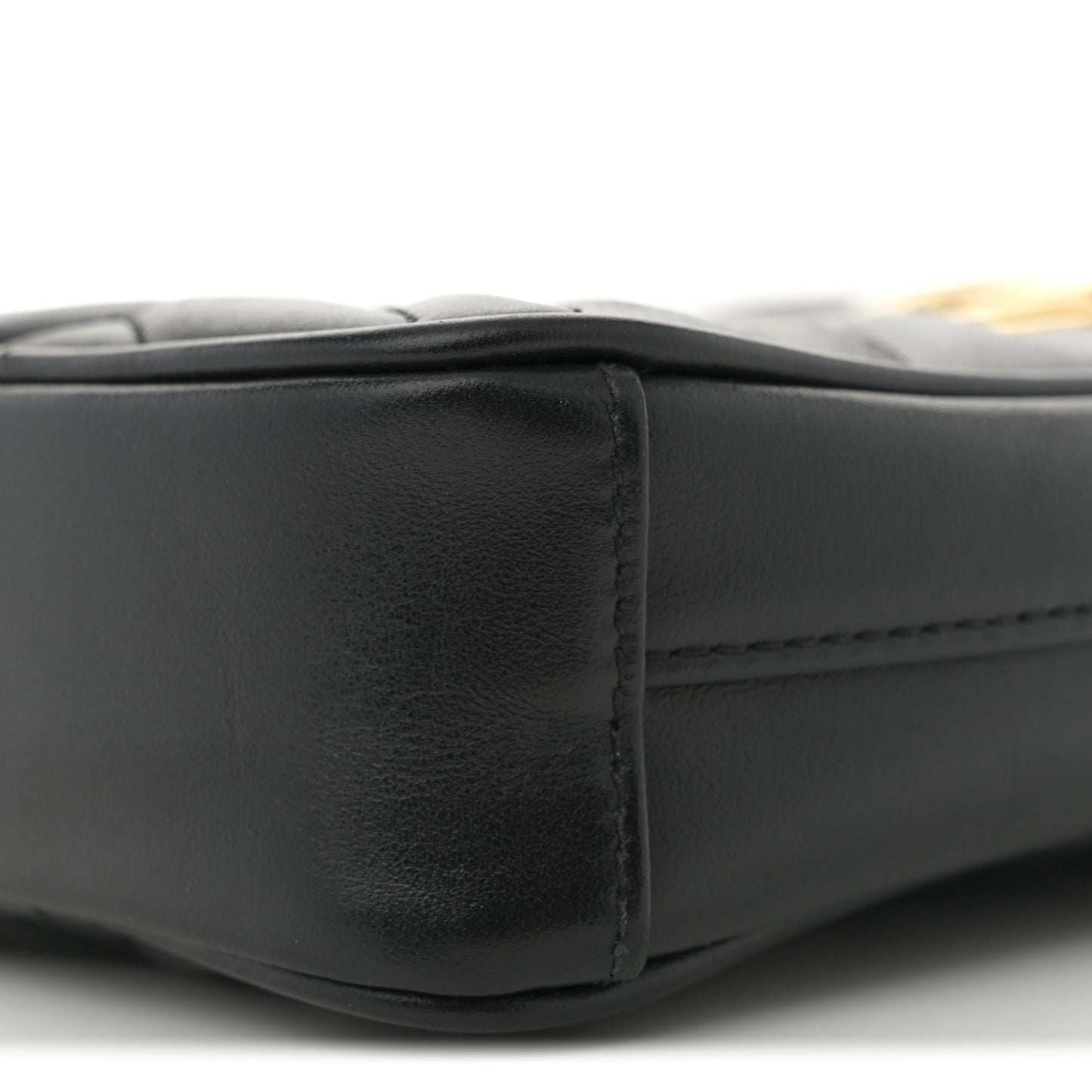 Calfskin Matelasse Mini GG Marmont Crossbody Bag Black